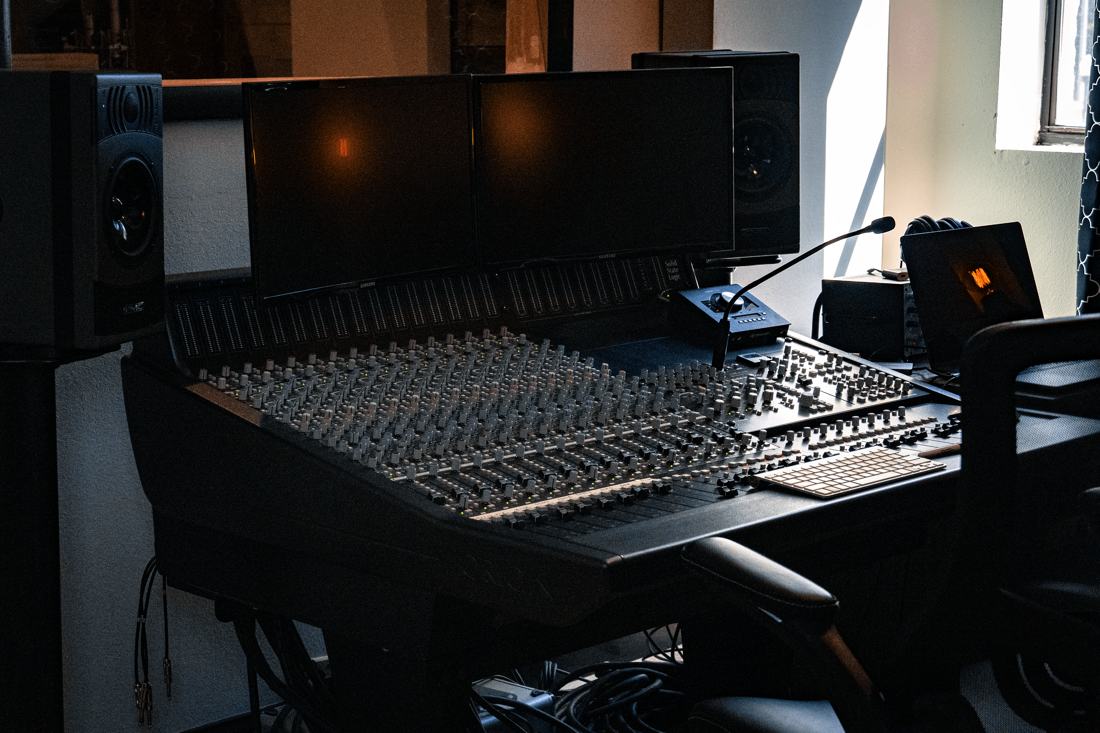 Mixing console close-up