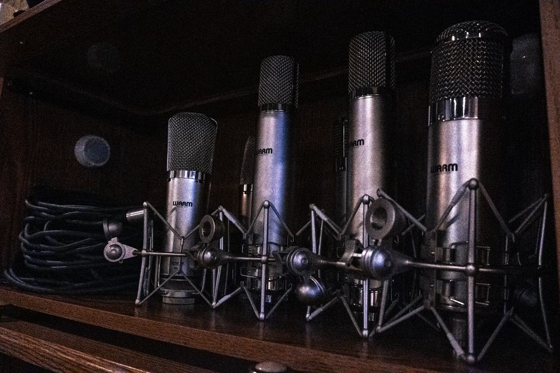 Vintage condenser microphone detail
